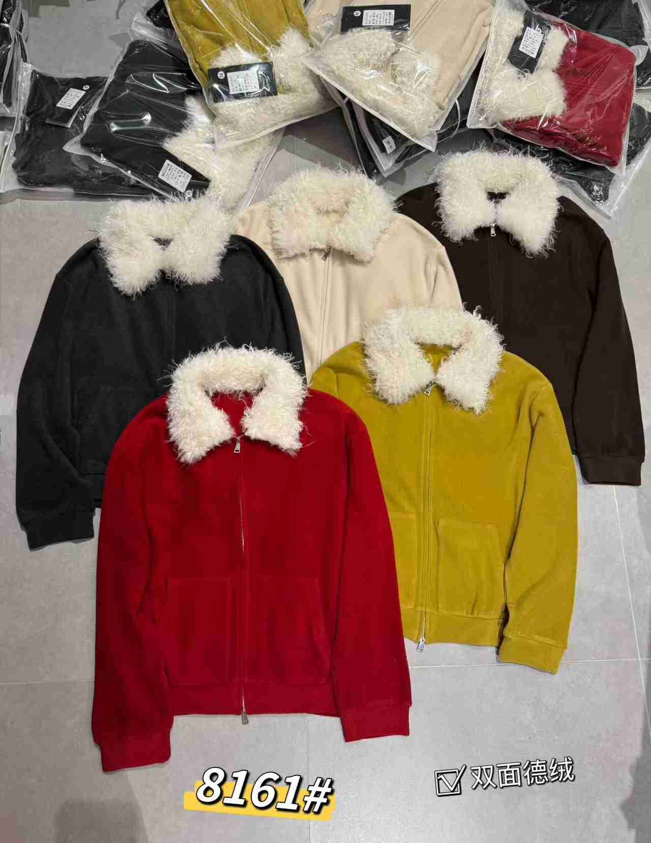 Loose Coat with Furry Collar, Double - zipper and Thickened Fleece